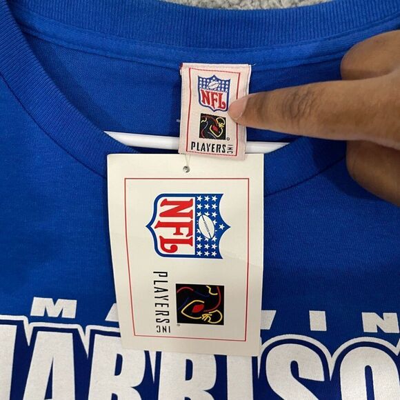 VTG Marvin Harrison Shirt Men L Blue Indianapolis Colts NFL Short Sleeve Tee NWT - Picture 3 of 10
